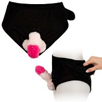 Pliüss felfújható pénisszel ellátott alsónadrág vicces ajándék - 78361430 - 5