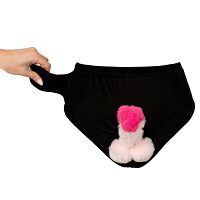 Pliüss felfújható pénisszel ellátott alsónadrág vicces ajándék - 78361430 - 7