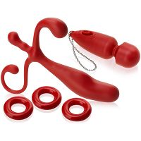 PROSZTÁTA MASSZIROZÓ + VIBRÁLÓ MASZTURBÁTOR- FÜGGŐ + 3 RING A HÍMVESSZŐRE - 74736755 - 2