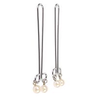 Gyöngyökkel díszített BDSM acél mellbimbócsipesz készlet - 73380197 - 4