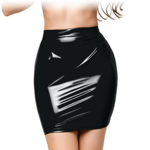 Fűzős fekete szoknya + Glossy Wetlook Leanne tanga - 76600590
