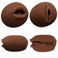 Kétoldalas maszturbátor férfiaknak barna hüvely és ajkak - 73146932 - 5