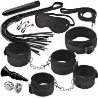 BDSM készlet pároknak - 2 vibrátor, 2 anál dugó, gyűrű, bilincs - 71453021 - 2