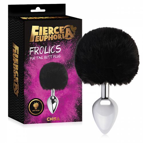 Ezüst dugó fekete pomponnal anális dugó - 75539723