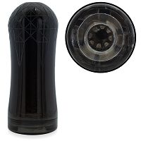 Mesterséges zselés hüvely fekete tubusban, belseje kiemelkedésekkel - 72738661 - 5