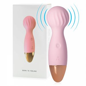 Rózsaszín mini wand masszírozó 12 funkciós vízálló 14 cm - 73507771