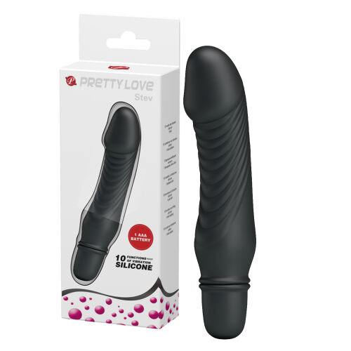 Fekete szilikon mini vibrátor elemes 10 funkcióval - 79218008