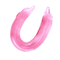 Kettős rózsaszínű sima delfin dildó pároknak 30 cm - 76417885 - 4