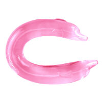 Kettős rózsaszínű sima delfin dildó pároknak 30 cm - 76417885 - 3