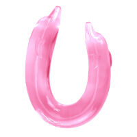 Kettős rózsaszínű sima delfin dildó pároknak 30 cm - 76417885 - 2