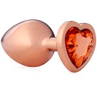 Acél anális dugó szív alakú gyémánttal, 8,2 cm - 70868345 - 3