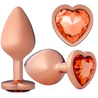 Acél anális dugó szív alakú gyémánttal, 8,2 cm - 70868345 - 5