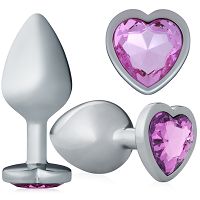 Rozsdamentes acél análkúp rózsaszín gyémánttal, 8,2 cm - 70040525 - 5