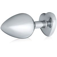 Rozsdamentes acél análkúp rózsaszín gyémánttal, 8,2 cm - 70040525 - 2