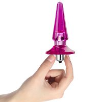 Rózsaszínű anális dugó vibrációkkal, zselés plug 7 vibráció – 70644032 - 3