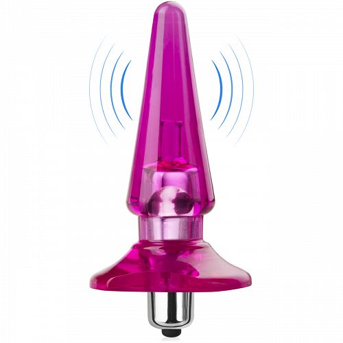 Rózsaszínű anális dugó vibrációkkal, zselés plug 7 vibráció – 70644032