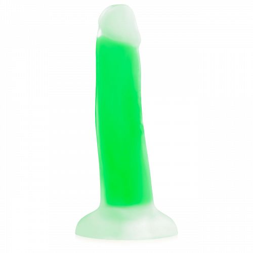 Zöld fluoreszkáló dildo pénisz 14 cm világít a sötétben - 74750883