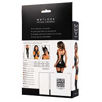 Glossy Mirabell Wetlook fekete ruha megkötővel - 74619754 - 2