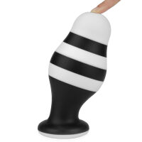 Nagy fekete-fehér anál dugó tapadókoronggal 7,2 cm - 75055683 - 6