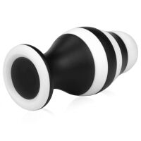 Nagy fekete-fehér anál dugó tapadókoronggal 7,2 cm - 75055683 - 5
