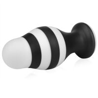 Nagy fekete-fehér anál dugó tapadókoronggal 7,2 cm - 75055683 - 3