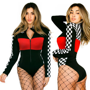 Érzéki body cipzárral Racer Girl erotikus fehérnemű - 76610698