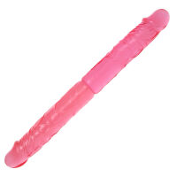 Kettős, valósághű, rugalmas rózsaszín dildó pároknak, 36 cm - 76148771 - 4
