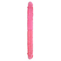 Kettős, valósághű, rugalmas rózsaszín dildó pároknak, 36 cm - 76148771 - 2