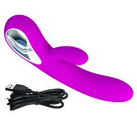 Szilikon lila vibrátor 12 masszázs funkcióval és csikló stimulátorral - 78058078 - 3