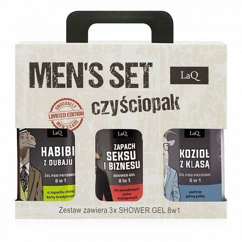 LAQ férfiaknak készült 3 darabos tusfürdő szett 3x500 ml - 79698032