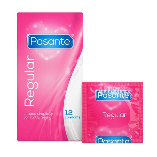 Pasante Regular klasszikus óvszerek tartállyal 12 db - 78806190