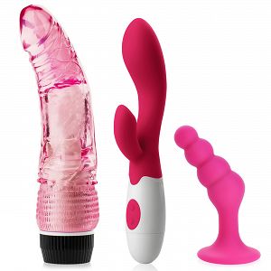 Nők Készlete: Szilikon Vibrátor, Vibráló Dildó, Anál Plug - 74242515