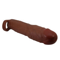 Barna élethű pénisznövelő hüvely + 7,6 cm - 73726611 - 4