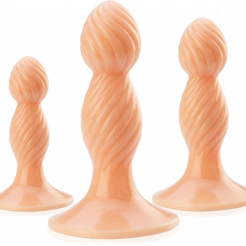 3 darab bordázott anális dugós készlet tapadókoronggal – 74152773