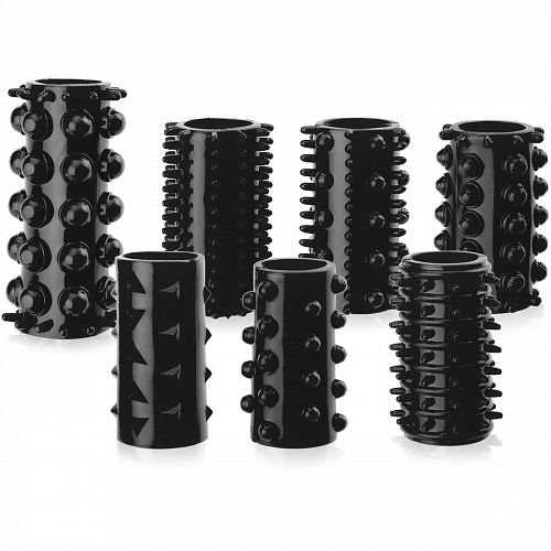 A 7 darab kiemelkedő péniszmandzsetta-készlet fokozza az élvezetet – 70139578