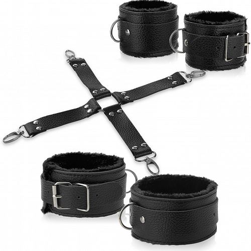 KÉSZLET KÖTÖZÉSRE BILINCSEK KÉZRE ÉS LÁBRA ÖSSZEKÖTŐ SZÍJAKKAL - 70530640