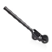 Fekete dupla hengeralakú stimuláló tüskés kerekek BDSM-hez - 71590600 - 5