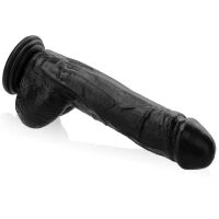 Élethű extra nagy dildó tapadókoronggal, 22 cm, fekete - 72430634 - 2