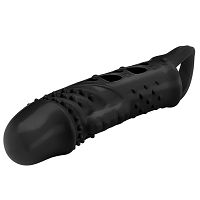 Rezgo fekete péniszfeltét tüskékkel, hosszabbító + 2 cm - 79574619 - 3