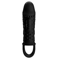 Rezgo fekete péniszfeltét tüskékkel, hosszabbító + 2 cm - 79574619 - 4