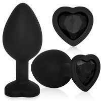 Szilikon fekete anál dugó szív alakú 8,2 cm - 72128497 - 5