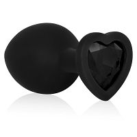 Szilikon fekete anál dugó szív alakú 8,2 cm - 72128497 - 3