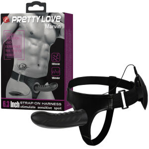 Fekete vibráló strap-on műpénisz pegginghez + távirányító - 74011327