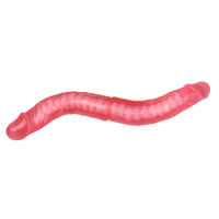Rózsaszín, dupla, realisztikus dildó belső merevítéssel, 38 cm - 76919397 - 5