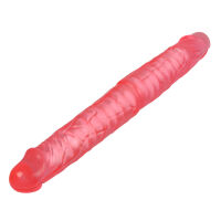 Rózsaszín, dupla, realisztikus dildó belső merevítéssel, 38 cm - 76919397 - 4