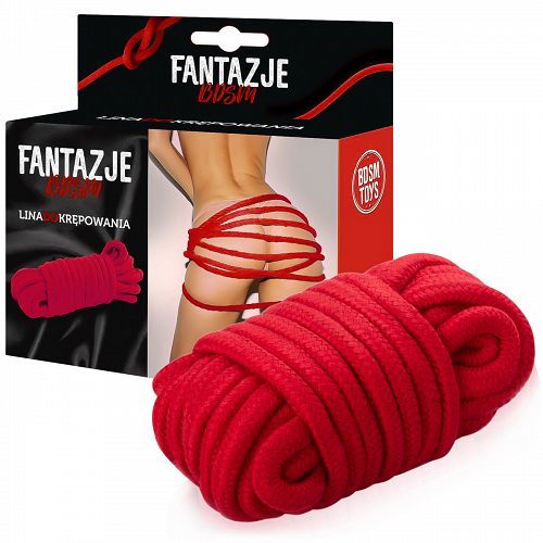Tartós piros BDSM kötél 100% pamut 5m - 76573174