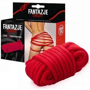 Tartós piros BDSM kötél 100% pamut 5m - 76573174