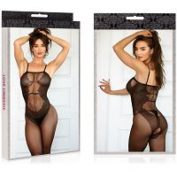 BODYSTOCKING VÁLLPÁNTOKKAL FINOM VIRÁGOS MINTÁVAL ÉS NYITOTT LÁBKÖZZEL - 71445473 - 3