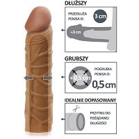 Valódi alakú, péniszt hosszabbító és vastagító cyberbőr borítás - 74720601 - 5