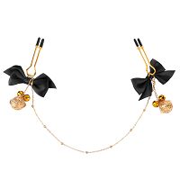 Anális dugó készlet + mellcsipeszek fekete szalagokkal - 77956562 - 3